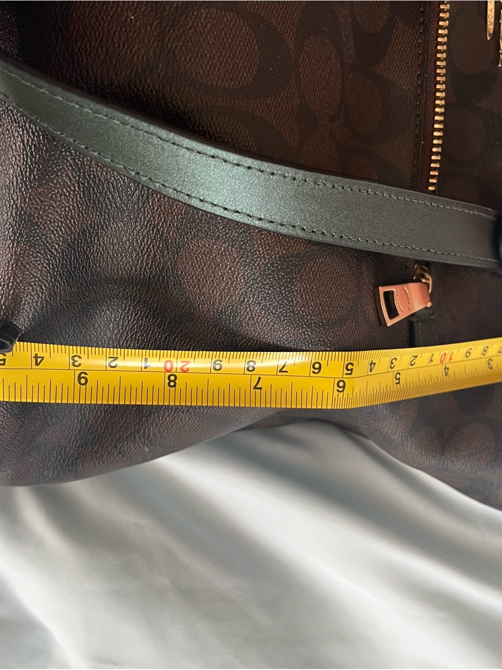 Coach Dark Brown Signature Tote with Black Straps and Gold Hardware - Picture 3 of 8
